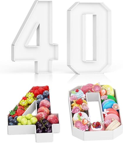 2026 Charcuterie Number Fillable, 4Pcs 13.7" Numbers Charcuterie Board Box 2026 New Year Decorations Food Serving Tray for Graduation Decorations Sports Event Birthday Party Supplies in Saudi Arabia