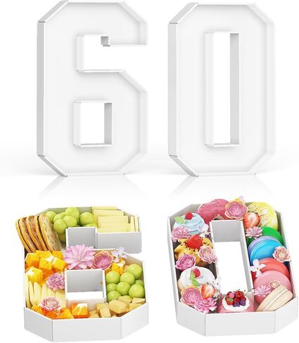 2026 Charcuterie Number Fillable, 4Pcs 13.7" Numbers Charcuterie Board Box 2026 New Year Decorations Food Serving Tray for Graduation Decorations Sports Event Birthday Party Supplies in Saudi Arabia