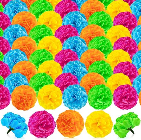 زهرة القطيفة الاصطناعية، 50 قطعة من رؤوس زهور القطيفة البرتقالية المكسيكية لتزيين المنزل بإكليل القطيفة DIY يوم الموتى والهالوين وحفلات الزفاف in Kuwait