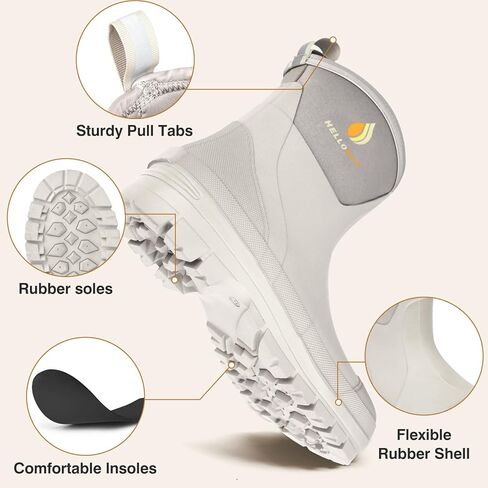Hellorain Women's Waterproof Ankle Rain Boots Short Neoprene Rubber Garden Shoes for Rainy Days, Gardening, and Outdoor Activities in Saudi Arabia