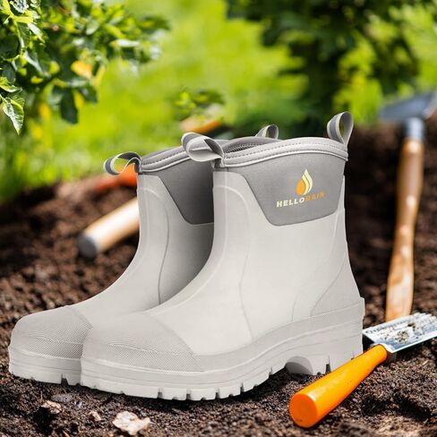 Hellorain Women's Waterproof Ankle Rain Boots Short Neoprene Rubber Garden Shoes for Rainy Days, Gardening, and Outdoor Activities in Saudi Arabia