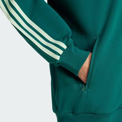 سترة adidas ORIGINALS النسائية ذات الألوان الفضفاضة، أخضر جامعي/شبه أخضر سبارك، صغير in Kuwait