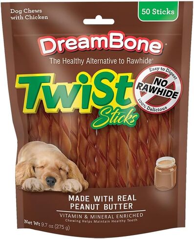 DreamBone Twist Sticks, Made With Real Chicken, Rawhide-Free Chews for Dogs, 50 Count in Kuwait