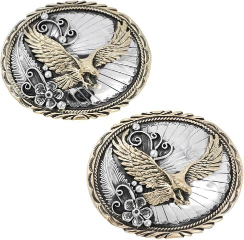 Navajo Golden Eagle Silver Belt Buckle 0355 in Saudi Arabia