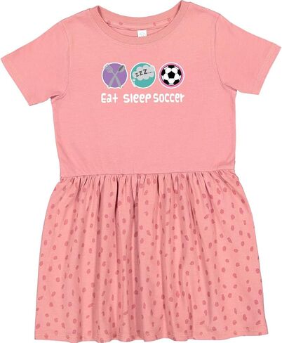 inktastic Eat Sleep Soccer Team Player Toddler Dress in Kuwait