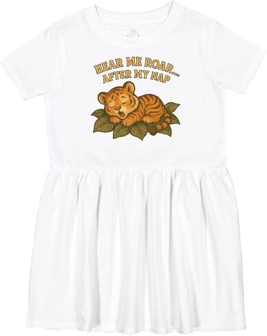 inktastic Cute Sleeping Tiger Hear Me Roar Nap Toddler Dress in Kuwait