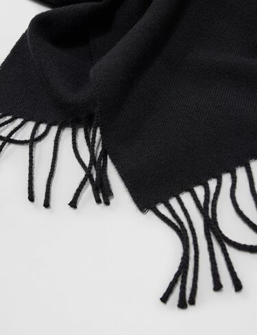 HUGO Twisted Fringe Wool Scarf, black currant, PCE. in Saudi Arabia