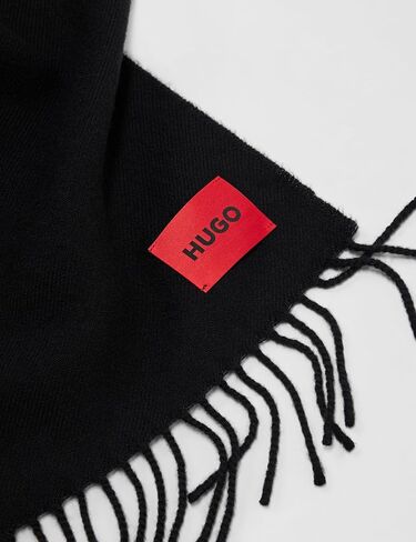 HUGO Twisted Fringe Wool Scarf, black currant, PCE. in Saudi Arabia