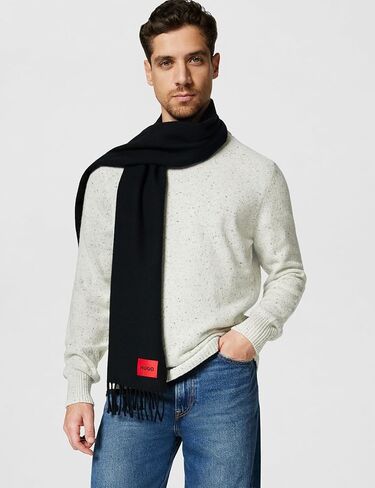 HUGO Twisted Fringe Wool Scarf, black currant, PCE. in Saudi Arabia