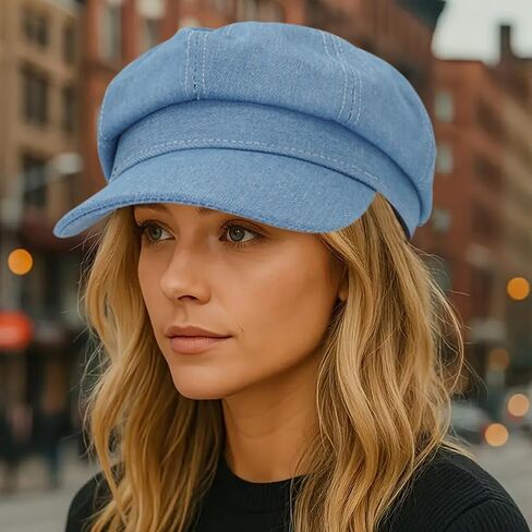 Women Denim Beret Hat Washed Newsboy Caps French Cap in Saudi Arabia