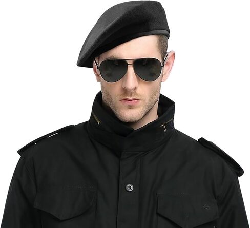 Army Style Berets Hat British Military Beret Hats Wool with Leather Sweatband Vintage Fashion Cap for Men Women in Saudi Arabia