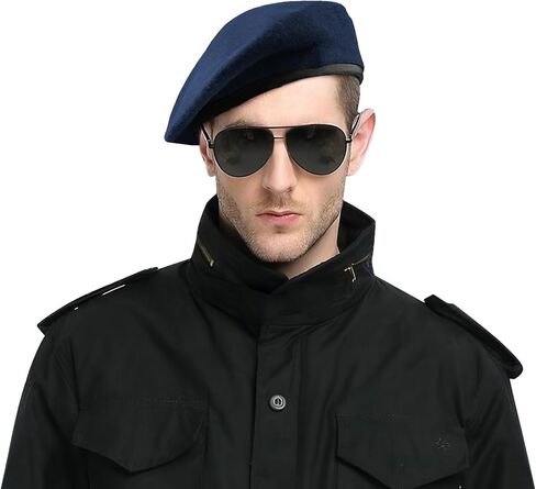 Army Style Berets Hat British Military Beret Hats Wool with Leather Sweatband Vintage Fashion Cap for Men Women in Saudi Arabia