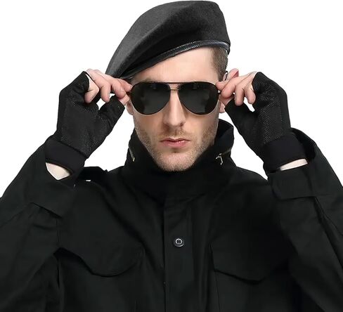 Army Style Berets Hat British Military Beret Hats Wool with Leather Sweatband Vintage Fashion Cap for Men Women in Saudi Arabia