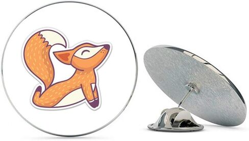 يوجا ثعلب لطيف بوز معدني مقاس 0.75 سم، قبعة طية صدر السترة، دبوس ربط، دبوس خلفي in Kuwait