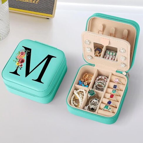 Parima Gifts for Women - Women Gifts Idea, Personalized Birthday Gift, Travel Jewelry Case Organizer Initial Small Jewelry Box, Woman Selfcare Gift - Letter A, Pink in Saudi Arabia
