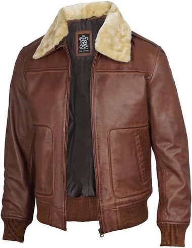 Blingsoul Shearling Leather Jackets for Men - Mens Real Leather Jacket in Saudi Arabia