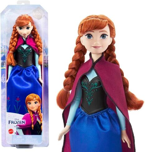Mattel Disney Princess Dolls, Anna Posable Fashion Doll with Signature Clothing and Accessories, Disney's Frozen Movie Toys in Saudi Arabia