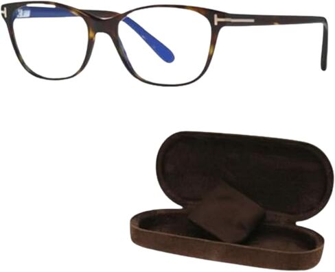 Tom Ford FT5638-B Square Shape Eyeglass Frame + Bundle With eSHADES Eyewear Cleaning Kit, 50 mm, Dark Havana ( 50 Mm ) in Saudi Arabia