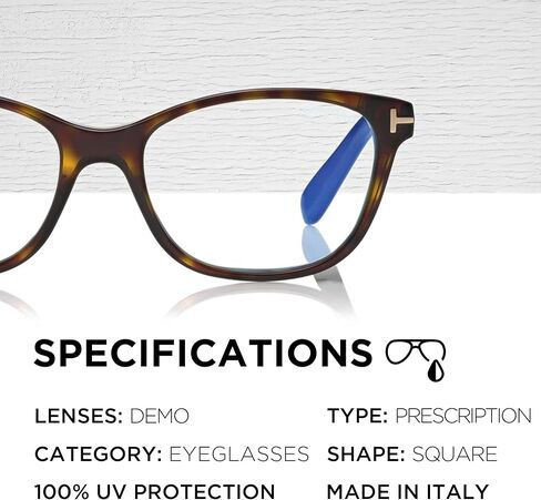 Tom Ford FT5638-B Square Shape Eyeglass Frame + Bundle With eSHADES Eyewear Cleaning Kit, 50 mm, Dark Havana ( 50 Mm ) in Saudi Arabia