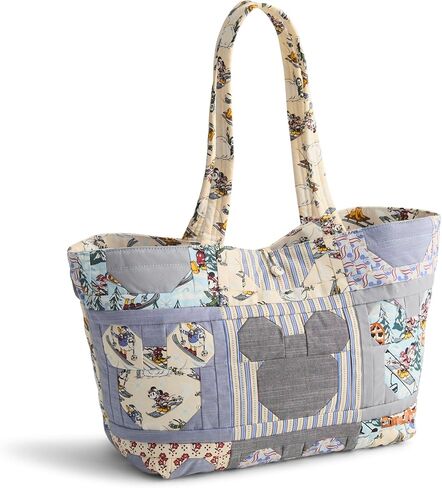 Vera Bradley Women's Disney Premium Cotton Small Hathaway Tote Bag, Ski Weekend Mickey Mouse Patchwork, One Size in Saudi Arabia
