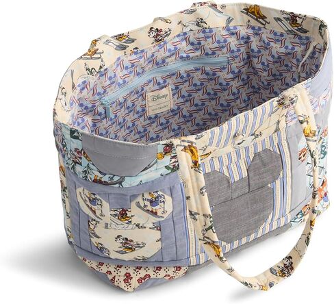 Vera Bradley Women's Disney Premium Cotton Small Hathaway Tote Bag, Ski Weekend Mickey Mouse Patchwork, One Size in Saudi Arabia