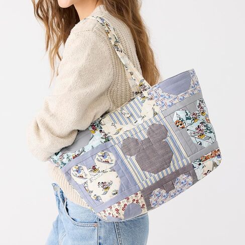 Vera Bradley Women's Disney Premium Cotton Small Hathaway Tote Bag, Ski Weekend Mickey Mouse Patchwork, One Size in Saudi Arabia