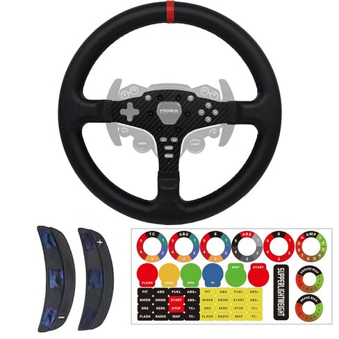 Replace 13 inch lightweight Suede/Leather Steering Wheel Replace Panel For MOZA R5/R3/ES/ESX Bundle Gaming Racing Wheel (With full Leather) in Kuwait
