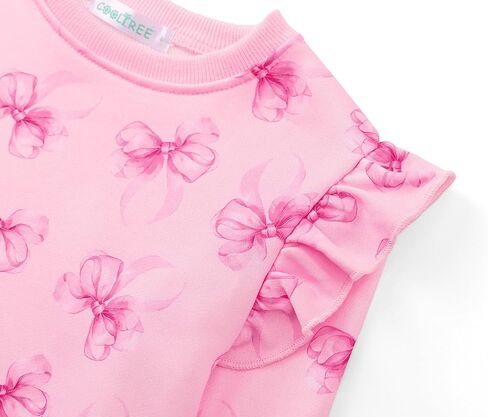 Crewneck Sweatshirt for Girls - Soft Long Sleeve Pullover Stylish Tops Size 2T-6 in Saudi Arabia