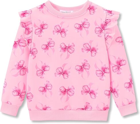 Crewneck Sweatshirt for Girls - Soft Long Sleeve Pullover Stylish Tops Size 2T-6 in Saudi Arabia