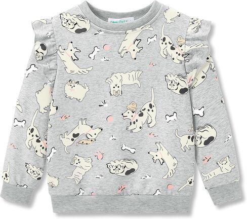 Crewneck Sweatshirt for Girls - Soft Long Sleeve Pullover Stylish Tops Size 2T-6 in Saudi Arabia