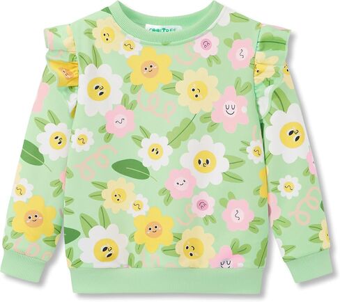 Crewneck Sweatshirt for Girls - Soft Long Sleeve Pullover Stylish Tops Size 2T-6 in Saudi Arabia