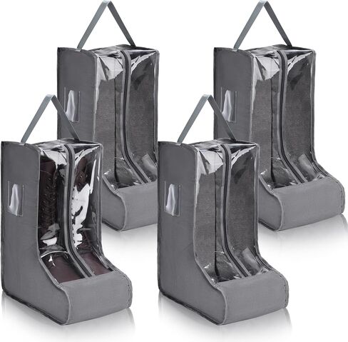Sanwuta 4 Pcs Grey Portable Boots Bag for Cowboy Boots Tall Boot Storage Bags Portable Waterproof Protector Tools for Travel and Daily Wardrobe Shoe Cabinet and Other Home in Saudi Arabia