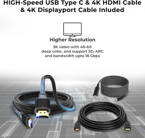 Dell D6000 Universal Dock Bundle with 130W Power Adapter – USB-C, HDMI, Dual DisplayPort with HDMI Cable + Display Port Cable + USB-C Cable + Microfiber Cloth Included (Renewed) in Saudi Arabia
