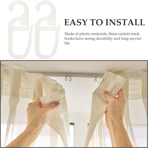 TIDTALEO Curtain Track Hooks and Pulley Replacement Plastic Curtain Rail Pulley Hooks for Drapes and 10pcs Set for Window Treatment Hardware in Saudi Arabia
