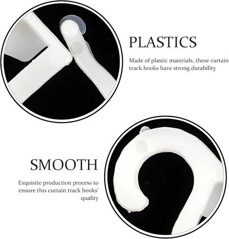 TIDTALEO Curtain Track Hooks and Pulley Replacement Plastic Curtain Rail Pulley Hooks for Drapes and 10pcs Set for Window Treatment Hardware in Saudi Arabia