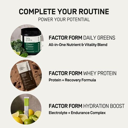 FACTOR FORM Daily Greens Superfood Powder | 5 Functional Blends for Gut Health, Energy & Immunity | Prebiotics, Probiotics, Adaptogens, B Vitamins (30 Servings, Jar) in Saudi Arabia