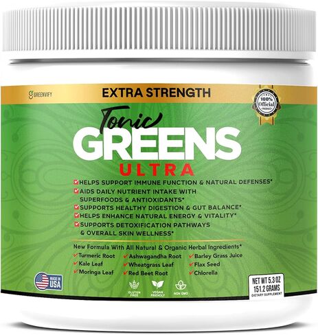 Tonic Greens Ultra، مكمل غذائي فائق القوة مع عشبة القمح ومضادات الأكسدة، 5.3 أونصة (1) in Kuwait