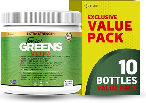 Tonic Greens Ultra، مكمل غذائي فائق القوة مع عشبة القمح ومضادات الأكسدة، 5.3 أونصة (1) in Kuwait