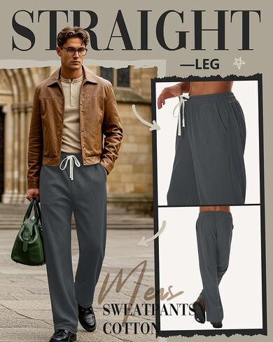 3 Pack Men's Waffle Pants Baggy Drawstring Casual Wide Leg Pants Elastic Waist Sweatpants with Pockets in Saudi Arabia