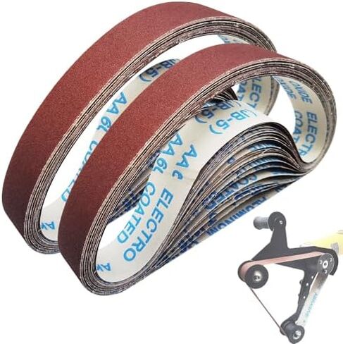 15 Pcs 1-1/2 x 29 Inch Silicon Carbide Sanding Belts,3 Pcs Each of 80/120/240/400/600 Grits Sanding Belt for Pipe Sander Adapter,740 x 40 mm Sanding Belts for Pipe or Tube Sanding Attachment. in Saudi Arabia