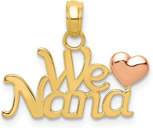 مجوهرات من الذهب بدرجتين من اللون عيار 14 قيراط، مجوهرات We Love Nana Charm Grandma in Saudi Arabia