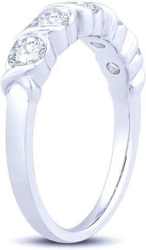 VIN GOL دائري لامع 0.90 قيراط VS2 نقاء، I Color Diamond Platinum Band in Saudi Arabia