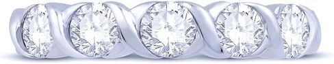 VIN GOL دائري لامع 0.90 قيراط VS2 نقاء، I Color Diamond Platinum Band in Saudi Arabia