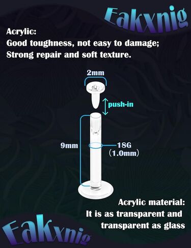18G 16G Flat Back Clear Earrings for Sports Nose Studs Silicone Plastic tragus conch cartilage Retainers Monroe Medusa Lip Ring Stud Labret Piercing for Work Surgery 6mm 7mm 8mm 9mm 10mm 12mm in Saudi Arabia