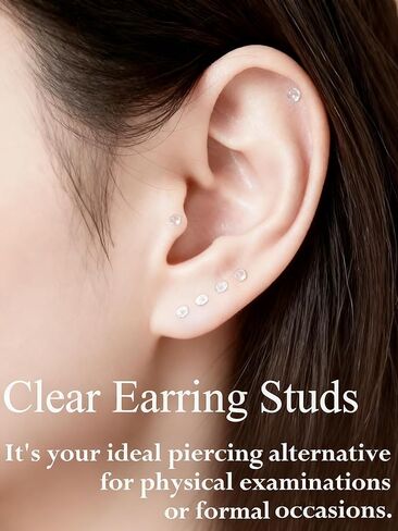 18G 16G Flat Back Clear Earrings for Sports Nose Studs Silicone Plastic tragus conch cartilage Retainers Monroe Medusa Lip Ring Stud Labret Piercing for Work Surgery 6mm 7mm 8mm 9mm 10mm 12mm in Saudi Arabia