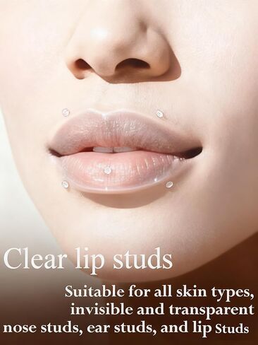 18G 16G Flat Back Clear Earrings for Sports Nose Studs Silicone Plastic tragus conch cartilage Retainers Monroe Medusa Lip Ring Stud Labret Piercing for Work Surgery 6mm 7mm 8mm 9mm 10mm 12mm in Saudi Arabia