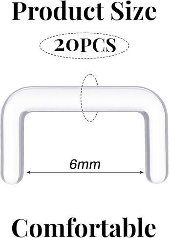 Yolev 20Pcs 16G Clear Septum Retainer Acrylic Septum Piercing Retainer Flexible U Shape Clear Septum Ring Retainers Hidden Body Piercings Jewelry for Work Women in Saudi Arabia