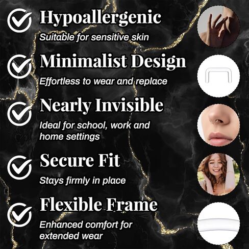 Yolev 20Pcs 16G Clear Septum Retainer Acrylic Septum Piercing Retainer Flexible U Shape Clear Septum Ring Retainers Hidden Body Piercings Jewelry for Work Women in Saudi Arabia