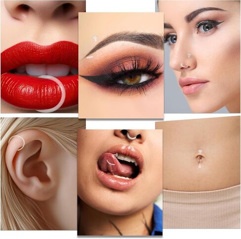 30 قطعة من حلقات ثقب الأنف الشفافة المصنوعة من الأكريليك، حلقة أنف شفافة مرنة، حلقة الشفاه، حلقات اللسان، حلقات غضروف الأذن، مريحة غير مرئية in Kuwait