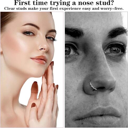 30 قطعة من حلقات ثقب الأنف الشفافة المصنوعة من الأكريليك، حلقة أنف شفافة مرنة، حلقة الشفاه، حلقات اللسان، حلقات غضروف الأذن، مريحة غير مرئية in Kuwait